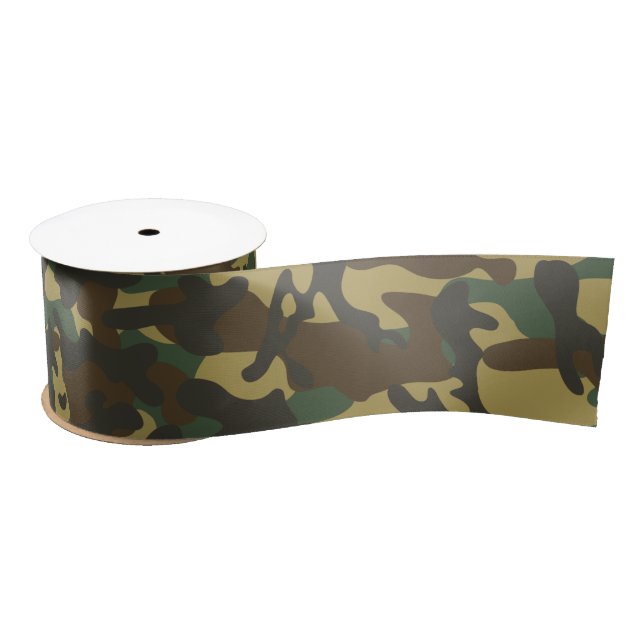Forest Camouflage  Satin Ribbon (Spool)