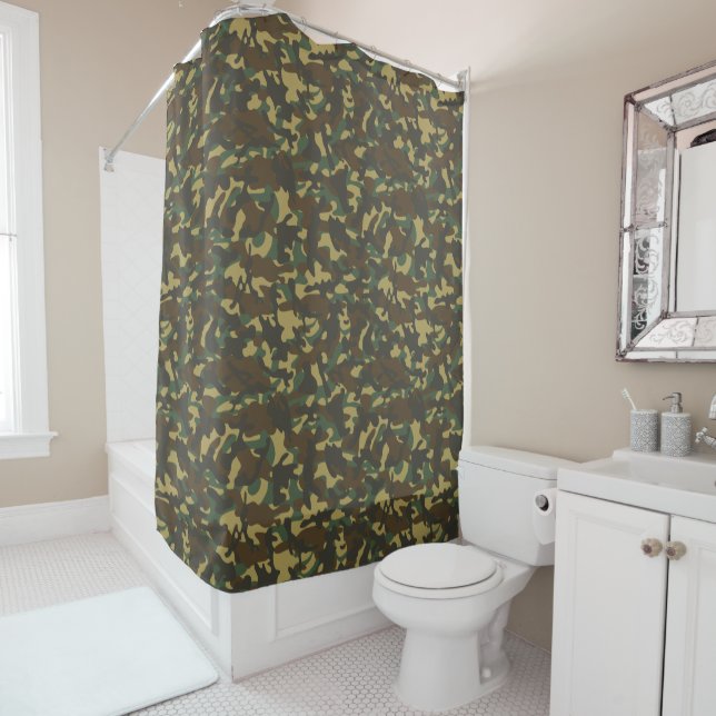 Forest Camouflage  Shower Curtain (In Situ)