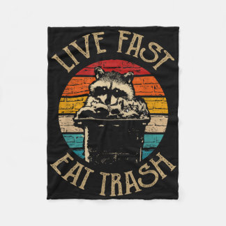 Forest Camper Gifts Live Fast Eat Trash Uni-adults Fleece Blanket