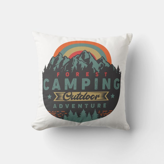 Forest Camping Outdoor Adventure Cushion (Front)