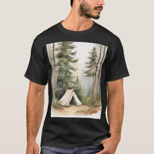 Forest Camping Tent Pine Tree Nature Design for Ou T-Shirt