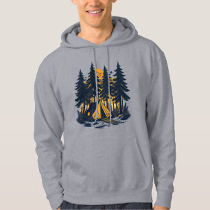 Forest Camping Tent Sunset Unisex Hoodie 
