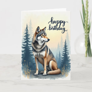 Forest Canine Birthday Card