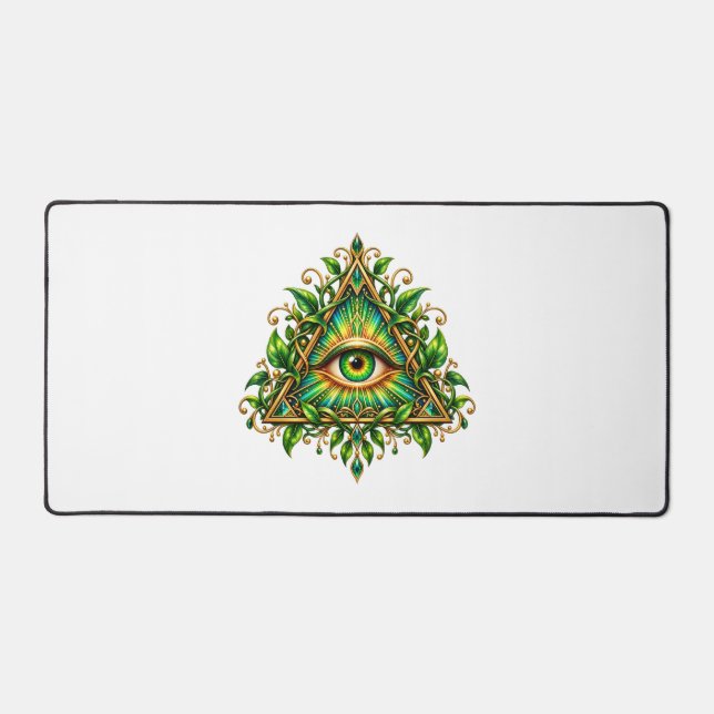 Forest Canopy All-Seeing Eye Custom Desk Mat (Front)