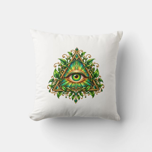 Forest Canopy Eye Throw Pillow (Front)