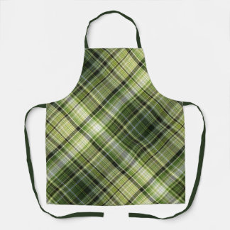 Forest Canopy Green and Cream Plaid Apron