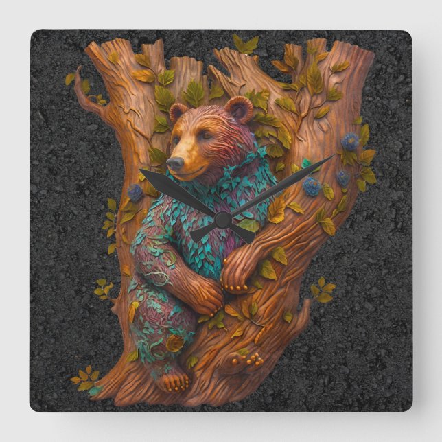 Forest Carving Wall Clock (Front)