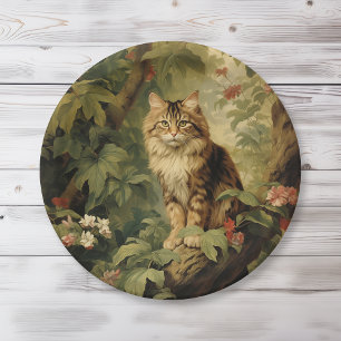 Forest Cat in Lush Foliage Paper Plate