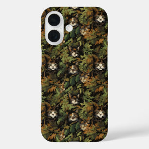 Forest Cat Pattern iPhone 16 Case