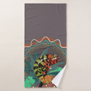 forest chameleon bath towel