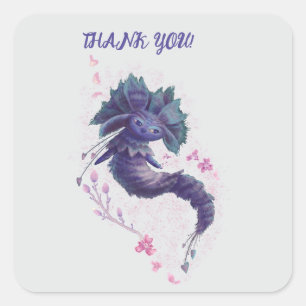 forest character thank you square sticker
