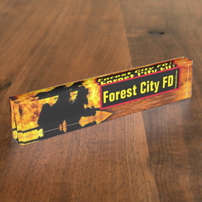 Forest City FD Flames desk name plate (Side)