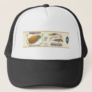 Forest City Sliced Pineapple VIntage Label Trucker Hat