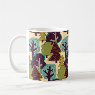 Forest Colour Doodle Trees Illustration Coffee Mug