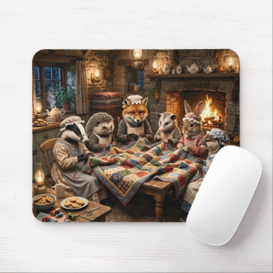 Forest Creatures Quilting Bee Mouse Pad