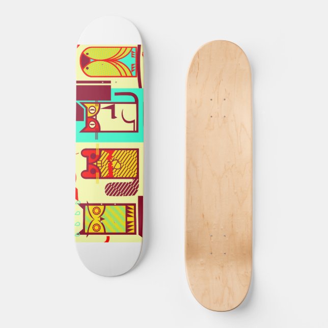 Forest creatures skateboard deck (Front)