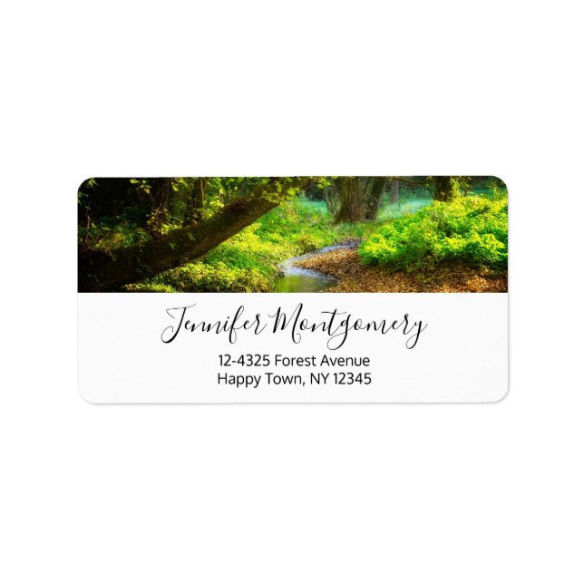 Forest Creek Beautiful Nature Landscape Label (Front)