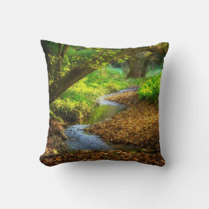 Forest Creek Beautiful Nature Landscape Photo Cushion
