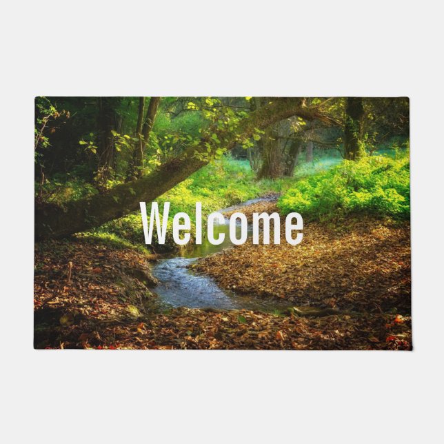 Forest Creek Beautiful Nature Landscape Photo Doormat (Front)