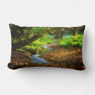 Forest Creek Beautiful Nature Landscape Photo Lumbar Cushion