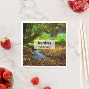 Forest Creek Beautiful Nature Landscape Photo Napkin