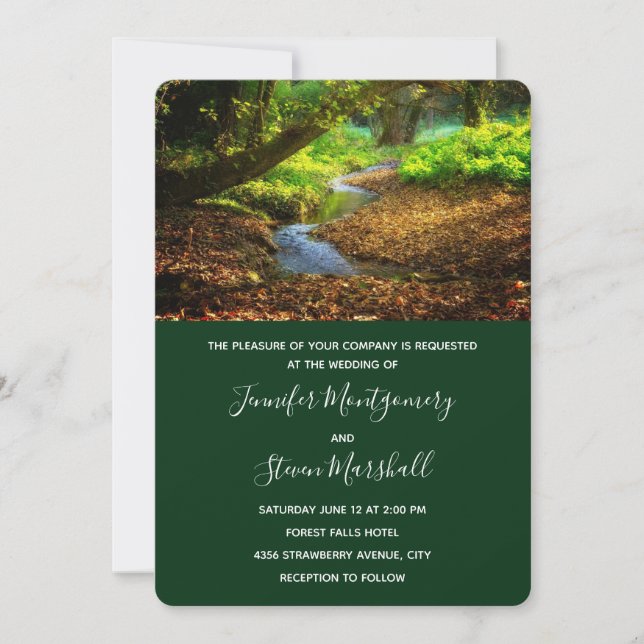 Forest Creek Beautiful Nature Photo Wedding Invitation (Front)