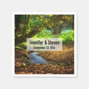 Forest Creek Beautiful Nature Photo Wedding Napkin