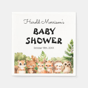 Forest Cubs Baby Boy Shower Napkin