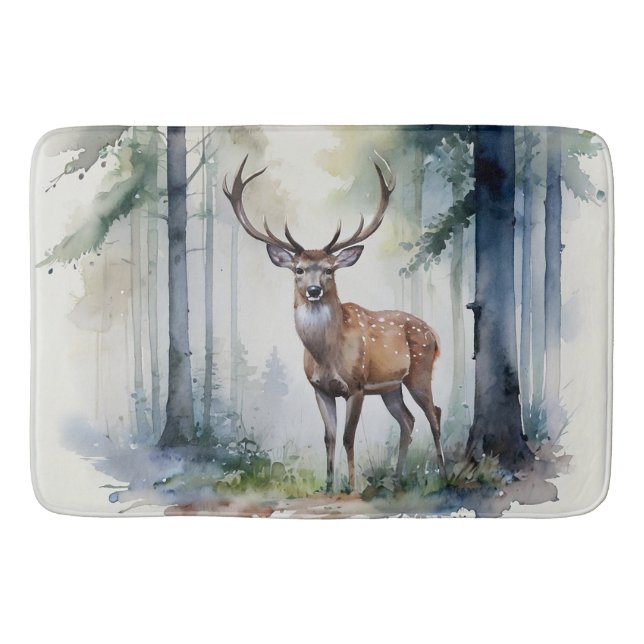 Forest Deer Bath Mat (Front)