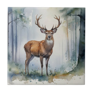 Forest Deer Ceramic Tile