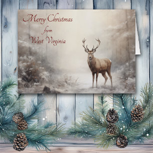 Forest Deer Christmas in West Virginia Card