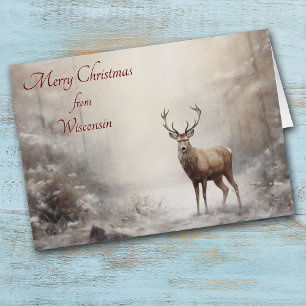 Forest Deer Christmas in Wisconsin Card