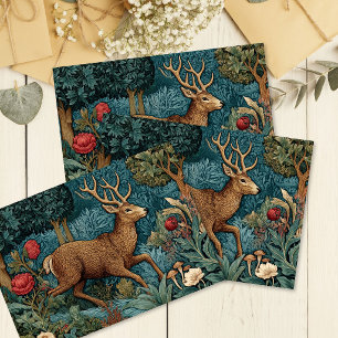 Forest Deer Cotagecore William Morris Decoupage Tissue Paper