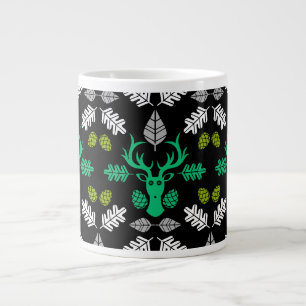 Forest Deer Nature Print Large Coffee Mug