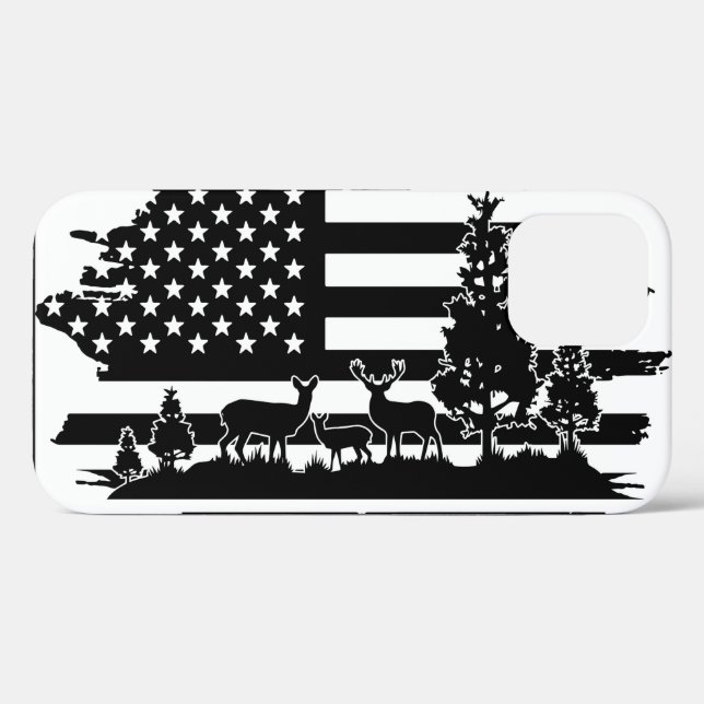 *~* Forest Deer Pines Modern American Flag AP27 Case-Mate iPhone Case (Back (Horizontal))