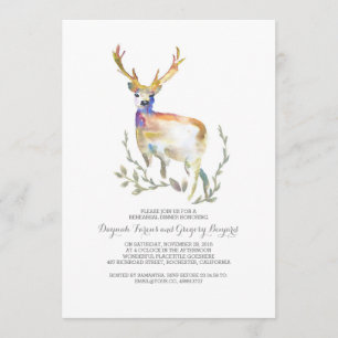 Forest Deer Rustic Rehearsal Dinner Invitation