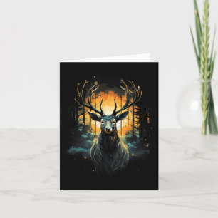 Forest Deer Wildlife Animal Illustration 3  Card