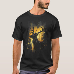 Forest Deer Wildlife Animal Illustration 4 T-Shirt