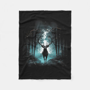 Forest Deer Wildlife Animal Illustration 5 Fleece Blanket