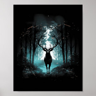 Forest Deer Wildlife Animal Illustration 5  Poster