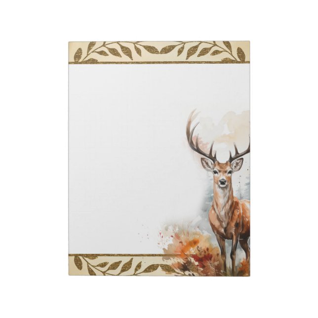 Forest Deer Woodland Animals Nature Themed Notepad (Rotated)