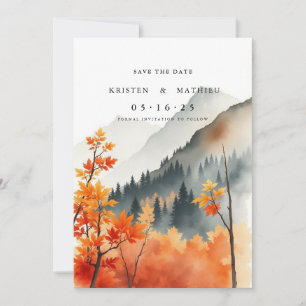 Forest Digital Mountain Save The Date
