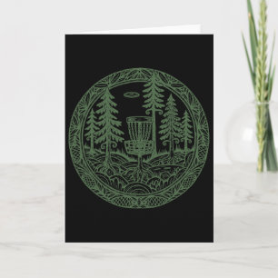 Forest Disc Golf Sket Flying Disc Course Scene Card