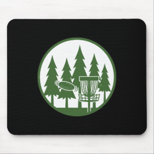 Forest Disc Golf Sket Flying Disc Frisbee Golf Sce Mouse Pad