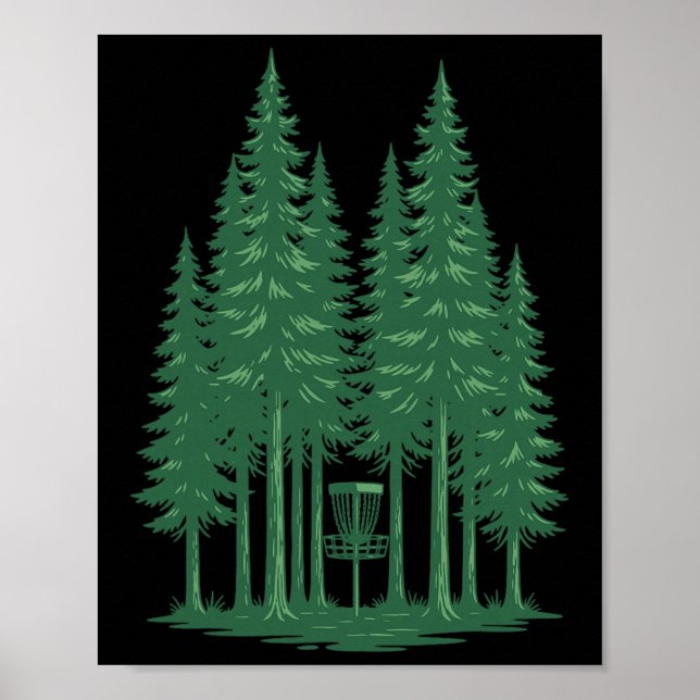Forest Disc Golf Sket Frisbee Golf Scene For Disc  Poster (Front)