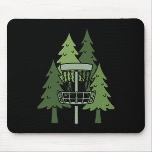 Forest Disc Golf Sket Funny Disc Golfing Scene  Mouse Pad