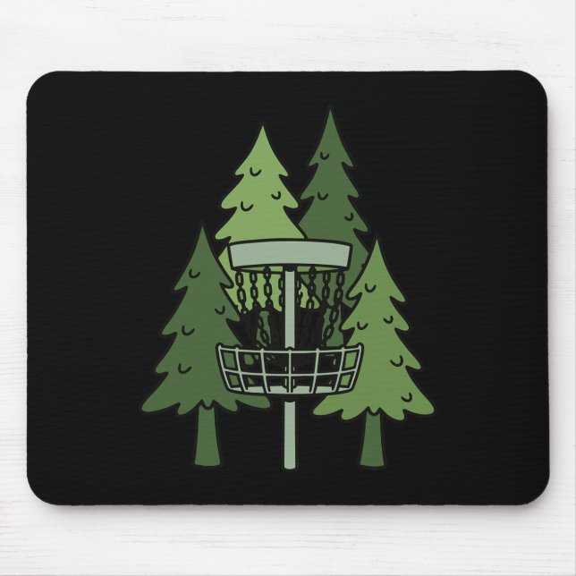 Forest Disc Golf Sket Funny Disc Golfing Scene  Mouse Pad (Front)