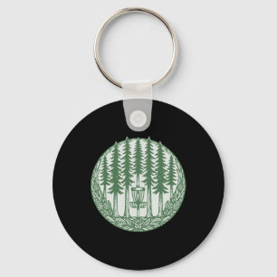 Forest Disc Golf Sket Pine Trees Flying Disc Key Ring