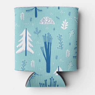 Forest Doodles: Creative Seamless Pattern Can Cooler