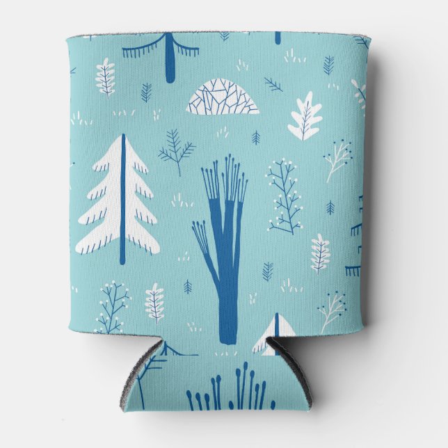 Forest Doodles: Creative Seamless Pattern Can Cooler (Front)